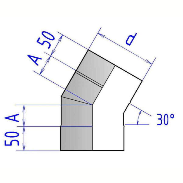 Отвод дымохода Феникс AISI 321 (0,8 мм) D 120 30°. Фото № 2