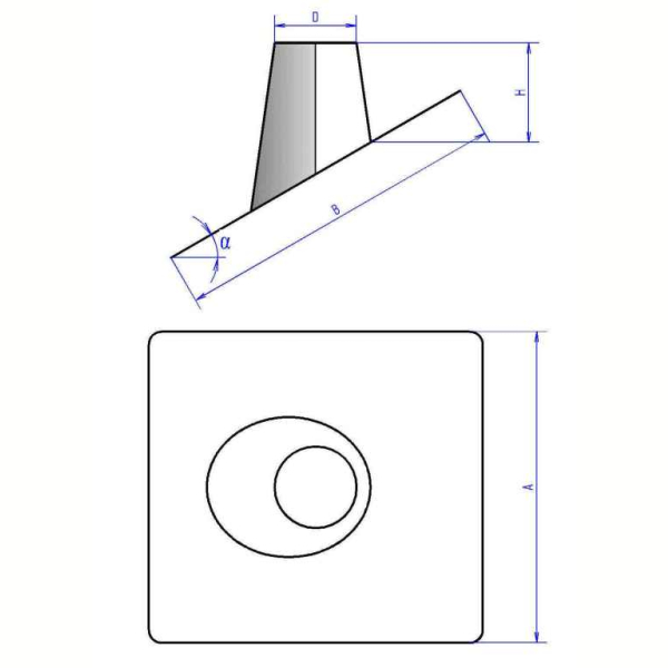 Кровельный элемент Феникс AISI 430 (0.5 мм) изоляция 50 мм, D 180/280 20-45°. Фото № 2
