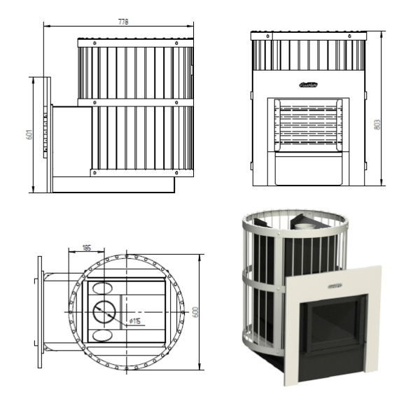 Печь Grill’D Leo 240 window black. Фото № 2