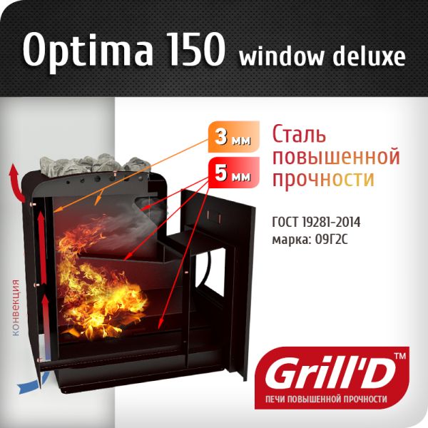 Печь Grill’D Optima 150 Window Deluxe. Фото № 2