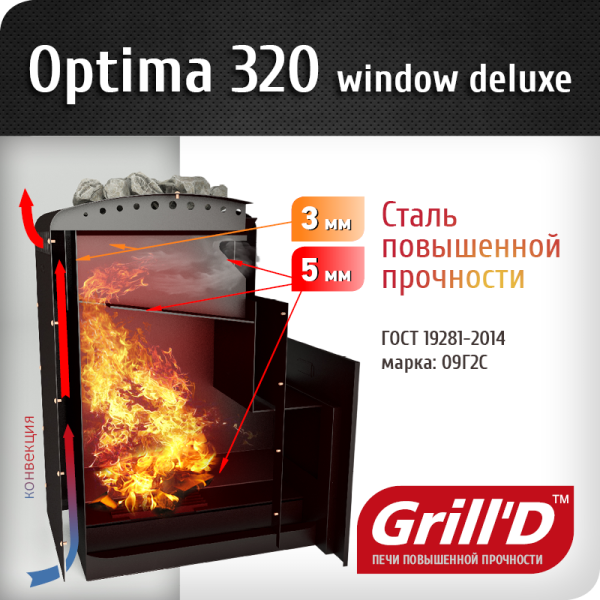 Печь Grill’D Optima 320 Window Deluxe. Фото № 2