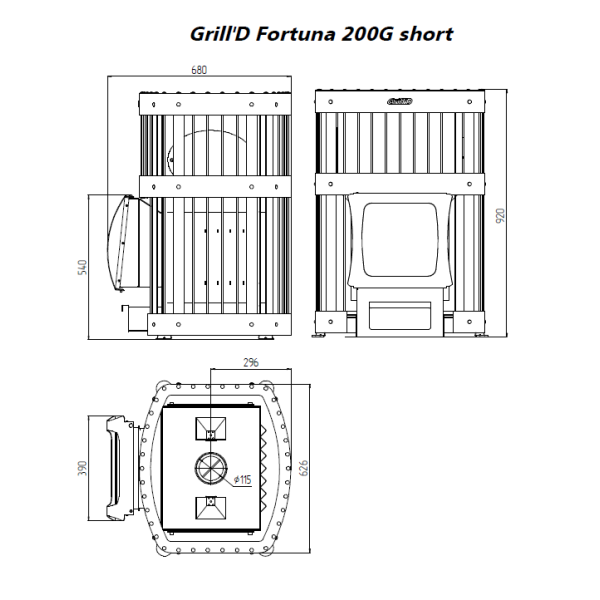 Печь Grill’D Fortuna 200G short black. Фото № 2