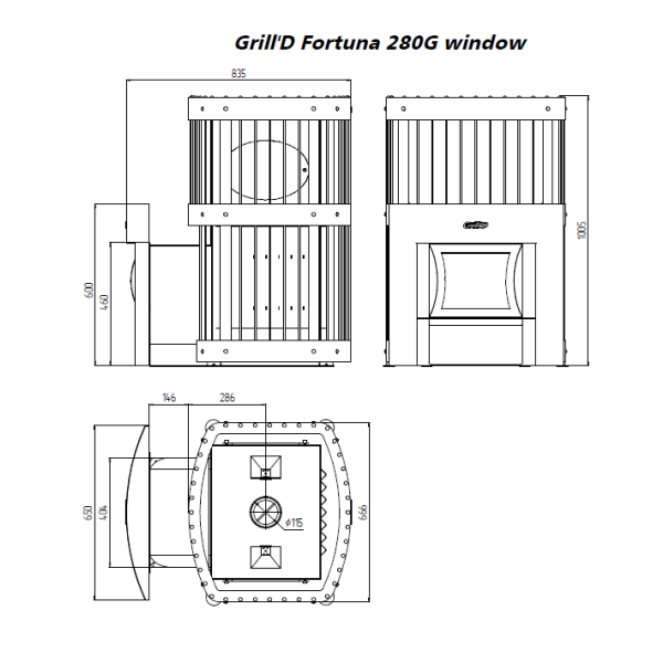 Печь Grill’D Fortuna 280G window black. Фото № 3