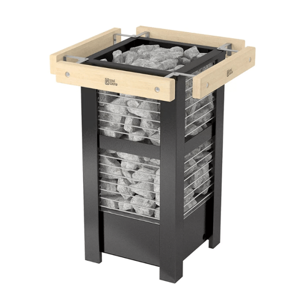 Электрическая каменка Костёр GeoS QUADRO-Soft 6 кВт + ограждение из бука. Фото № 1