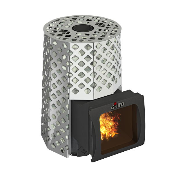 Банная печь Grill’D Violet Steel Romb Short Window Max Котловая сталь 09Г2С ГОСТ 19281. Фото № 1