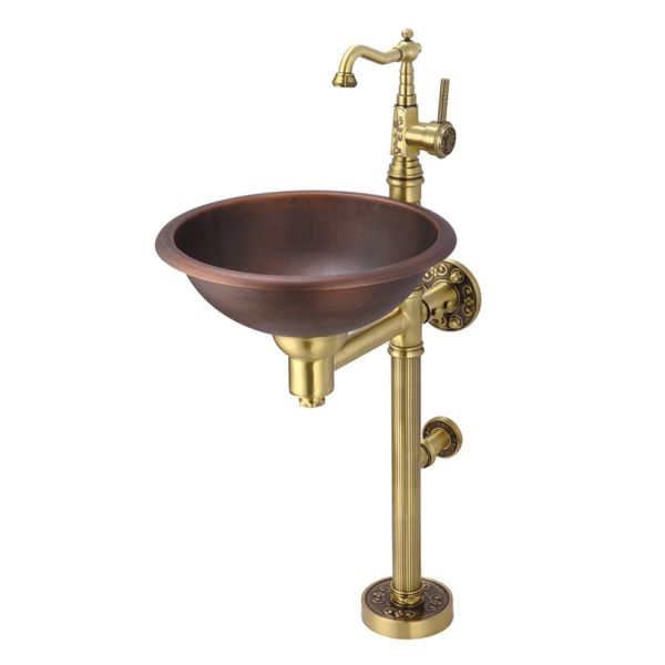 Гарнитур Bronze De Luxe с медной раковиной и смесителем 10104BR. Фото № 1