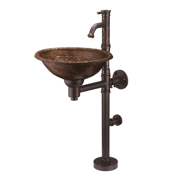 Гарнитур Bronze De Luxe с медной раковиной и смесителем 10114AORB. Фото № 1