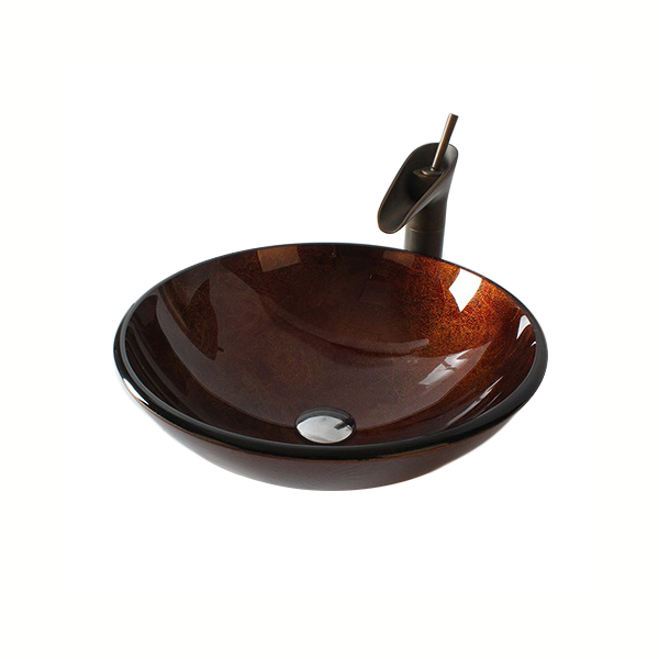 Раковина стеклянная со смесителем Bronze De Luxe Т12-D420-H145мм 10129/1. Фото № 2
