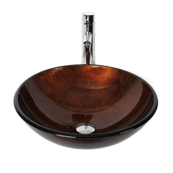 Раковина стеклянная со смесителем Bronze De Luxe Т12-D420-H145мм 10129/1. Фото № 3