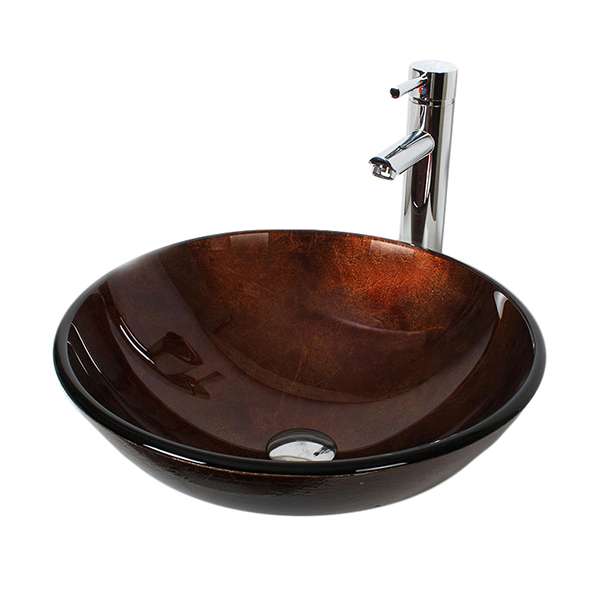 Раковина стеклянная со смесителем Bronze De Luxe Т12-D420-H145мм 10129/1. Фото № 1