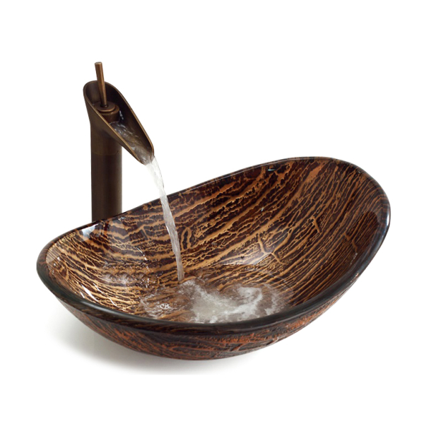 Раковина стеклянная Bronze De Luxe Т12-L560-W360-H165мм 12058. Фото № 1
