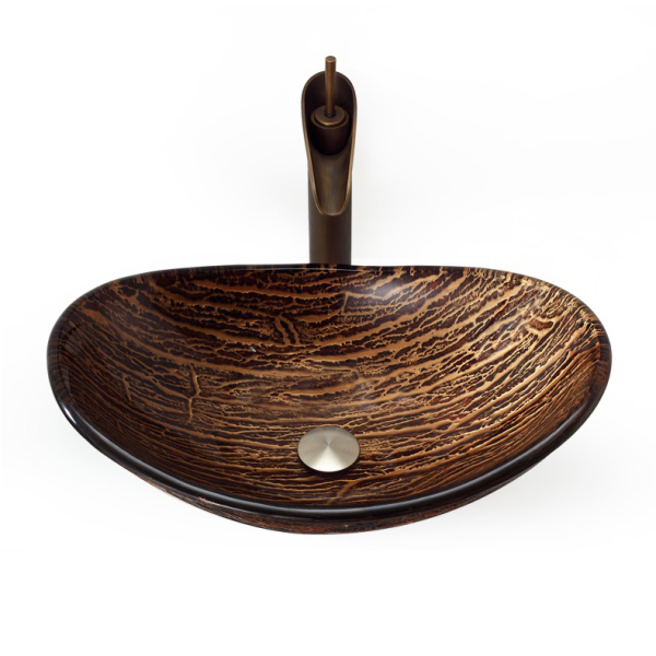 Раковина стеклянная Bronze De Luxe Т12-L560-W360-H165мм 12058. Фото № 2