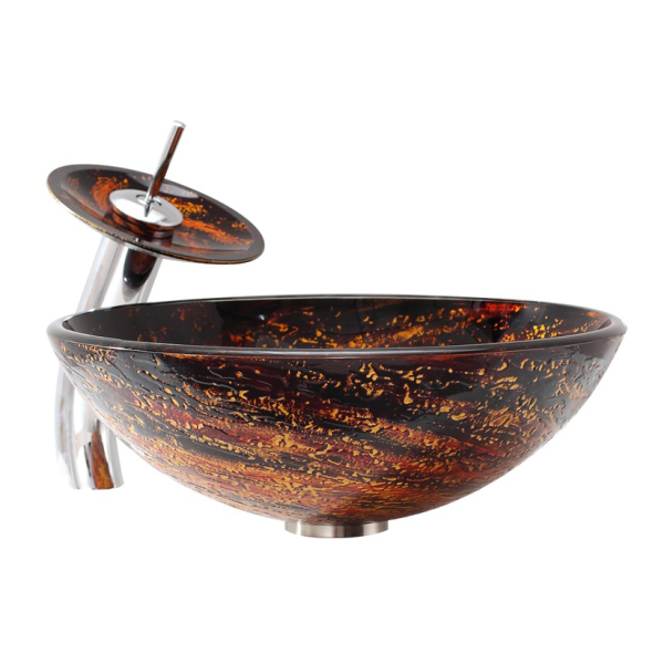 Раковина стеклянная Bronze De Luxe Т12-D420-H145мм 14011. Фото № 3