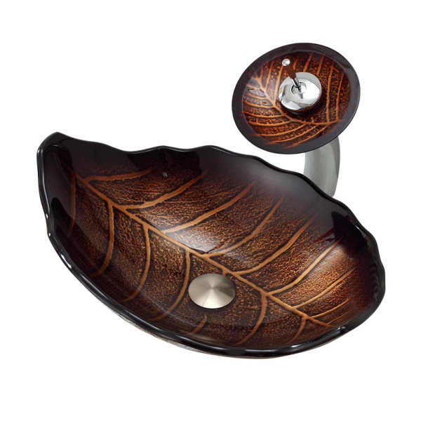 Раковина стеклянная Bronze De Luxe Т12-L550-W350-H100мм 140154. Фото № 3