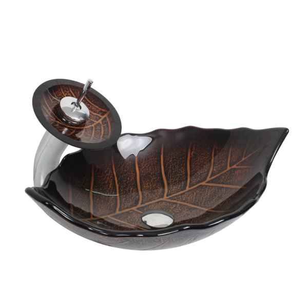 Раковина стеклянная Bronze De Luxe Т12-L550-W350-H100мм 140154. Фото № 1