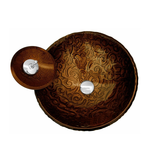 Раковина стеклянная со смесителем Bronze De Luxe Т12-D420-H145мм 140162/1. Фото № 2