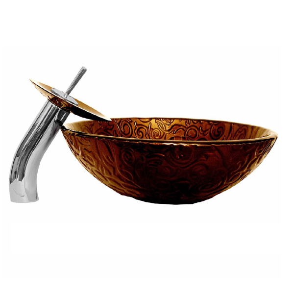 Раковина стеклянная со смесителем Bronze De Luxe Т12-D420-H145мм 140162/1. Фото № 4