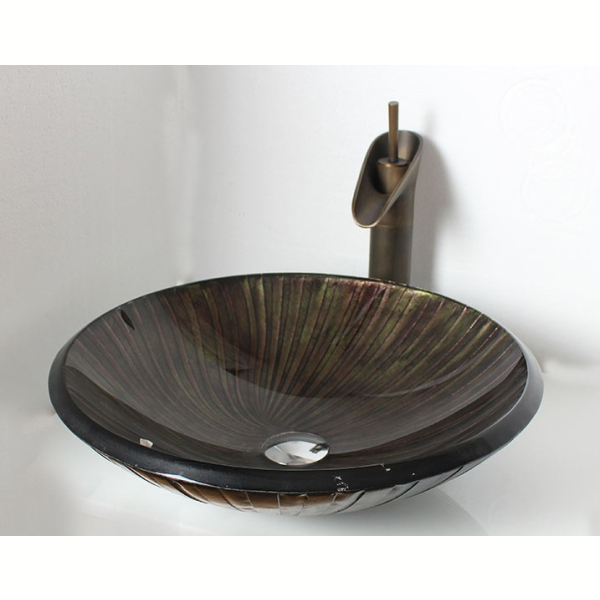 Раковина стеклянная Bronze De Luxe Т19-D460-H125мм 14039. Фото № 2