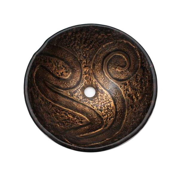 Раковина стеклянная Bronze De Luxe Т19-D425-H150мм 14114. Фото № 2
