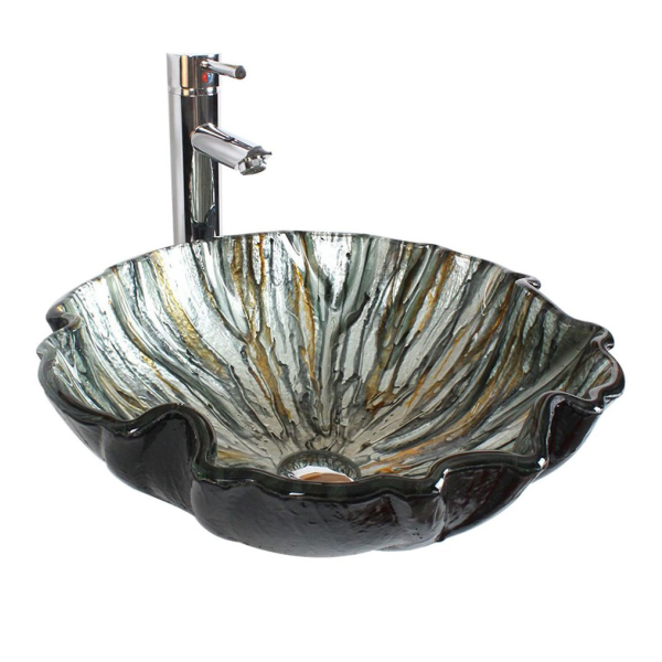 Раковина стеклянная Bronze De Luxe Т19-D425-H150мм 17144. Фото № 3