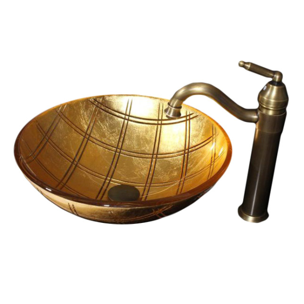 Раковина стеклянная Bronze De Luxe Т12-D420-H145мм 51001. Фото № 1