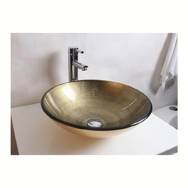 Раковина стеклянная Bronze De Luxe Т12-D420-H145мм 9010. Фото № 4