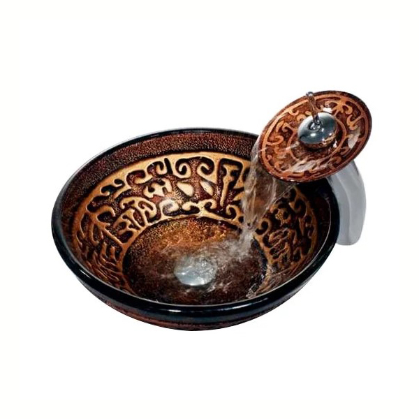Раковина стеклянная Bronze De Luxe Т12-D420-H150мм 9107. Фото № 2