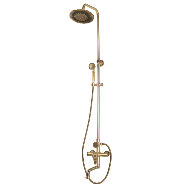 Комплект одноручковый для душа Bronze De Luxe WINDSOR (излив резной 20см) 10120PF/1. Фото № 1