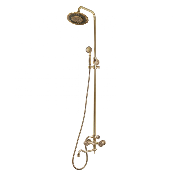 Комплект двухручковый для душа Bronze De Luxe ROYAL (излив 25см) 10121DDF. Фото № 1