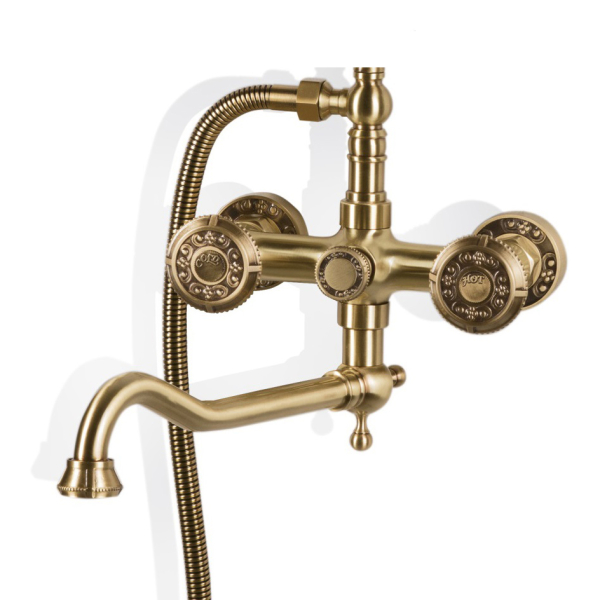 Комплект двухручковый для душа Bronze De Luxe ROYAL (излив 25см) 10121DDF. Фото № 2