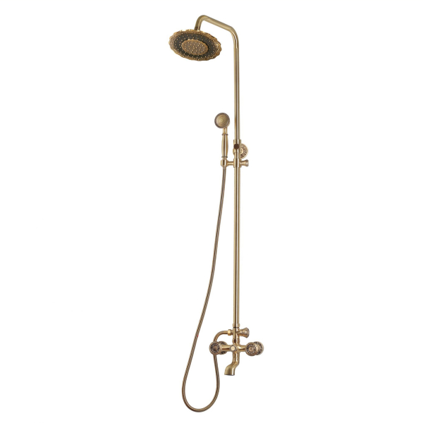 Комплект двухручковый для душа Bronze De Luxe ROYAL (излив 10см) 10121DF. Фото № 1