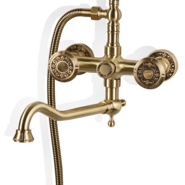 Комплект двухручковый для душа Bronze De Luxe ROYAL (излив 25см) 10121DR. Фото № 3