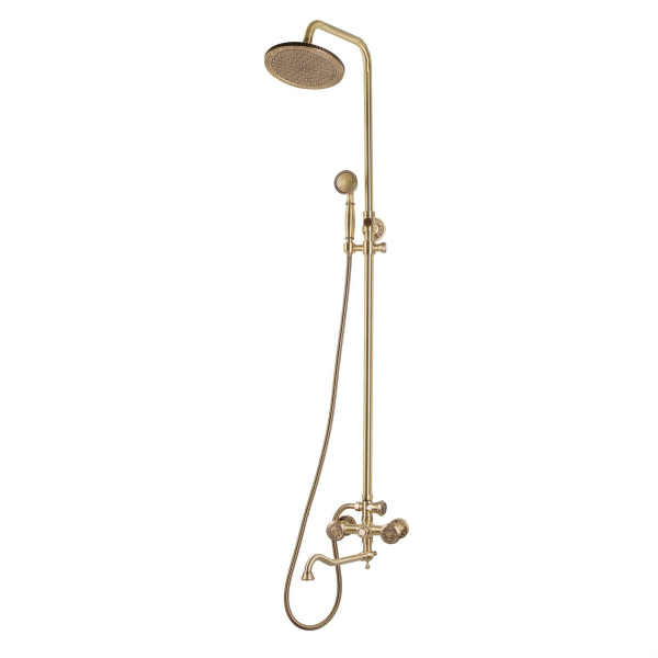 Комплект двухручковый для душа Bronze De Luxe ROYAL (излив 25см) 10121DR. Фото № 1