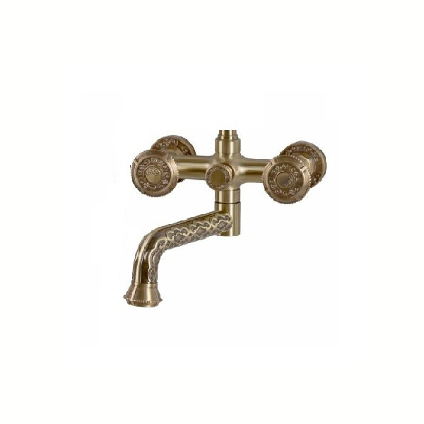 Комплект двухручковый для душа Bronze De Luxe ROYAL (излив резной 20см) 10121PR. Фото № 4