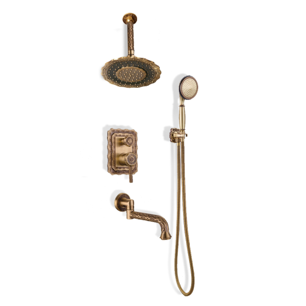 Комплект для душа встраиваемый с изливом Bronze De Luxe WINDSOR душ Двойной цветок 10137/1DF. Фото № 1