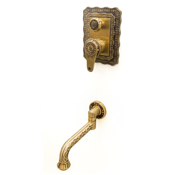 Комплект для душа встраиваемый с изливом Bronze De Luxe WINDSOR душ Круг 10137R. Фото № 6