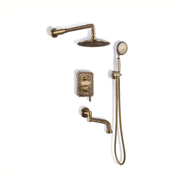 Комплект для душа встраиваемый с изливом Bronze De Luxe WINDSOR душ Двойной цветок 10137DF. Фото № 1