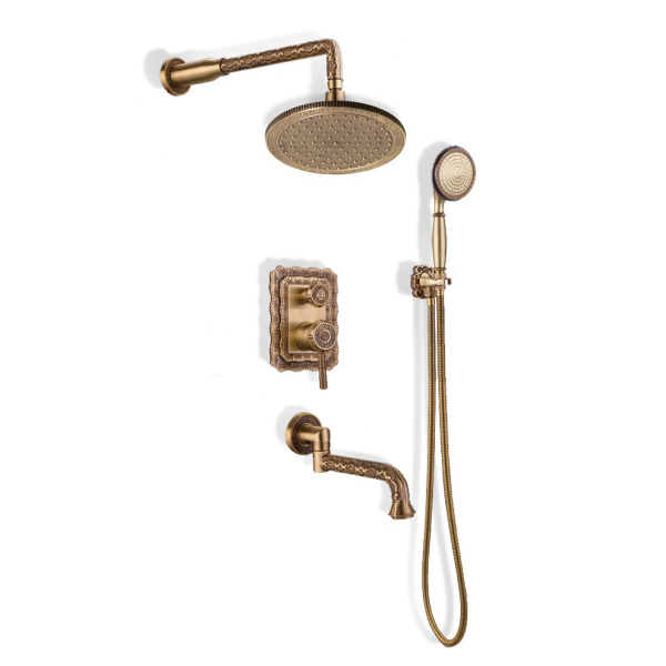Комплект для душа встраиваемый с изливом Bronze De Luxe WINDSOR душ Круг 10137R. Фото № 1