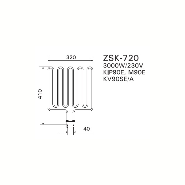 ТЭН Harvia ZSK-720 3000 Вт/230 В (для печей KIP/M/KV). Фото № 2