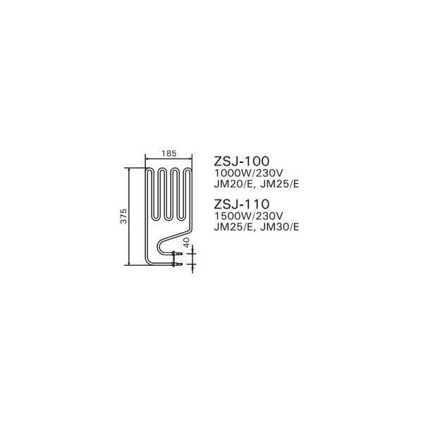 ТЭН Harvia ZSJ-100 1000 Вт/230 В (для печей Compact JM20, JM25). Фото № 2