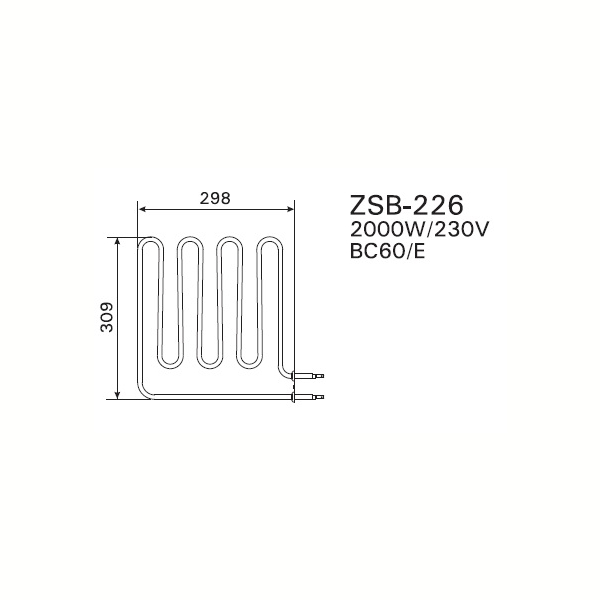 ТЭН Harvia ZSB-226 2000 Вт/230 В (для печей Vega BC60, BC60E). Фото № 2