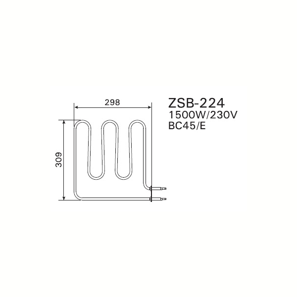 ТЭН Harvia ZSB-224 1500 Вт/230 В (для печей Vega BC45, BC45E). Фото № 2