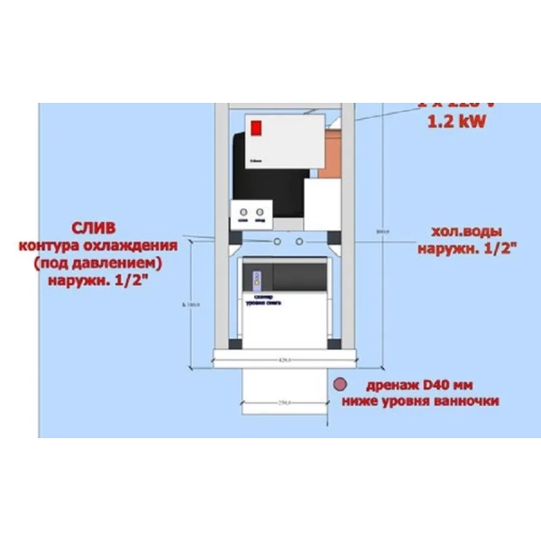 Снегогенератор R-Snow Slim SS 200-1MA с воздушным охлаждением (30-40 л снега/час). Фото № 7