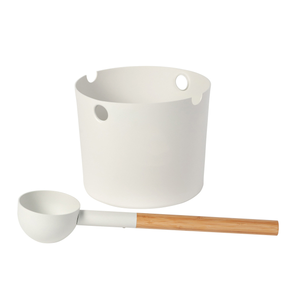 Комплект для бани и сауны Maestro Woods Premium-Line, ковш и ведро 5л, white. Фото № 1