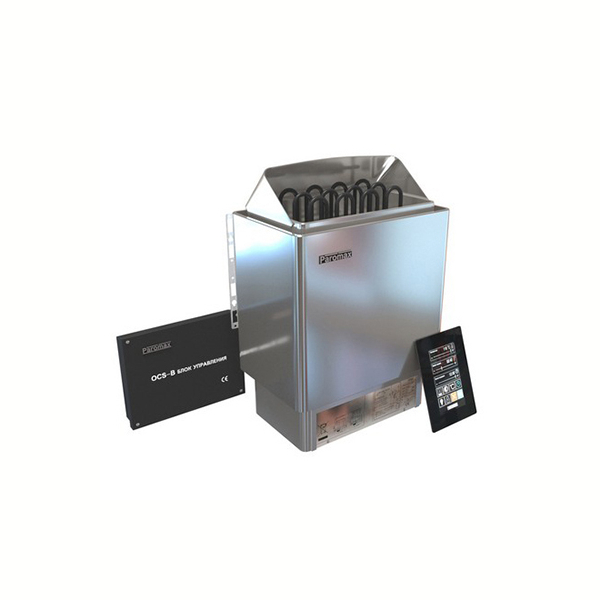 Печь для сауны электрическая Паромакс OCSX-30 BS (нерж.) с панелью и блоком управления. Фото № 1