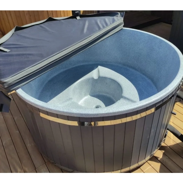 Купель PolarSpa LIGHT 195 термососна графит, цвет чаши бежевый. Фото № 5