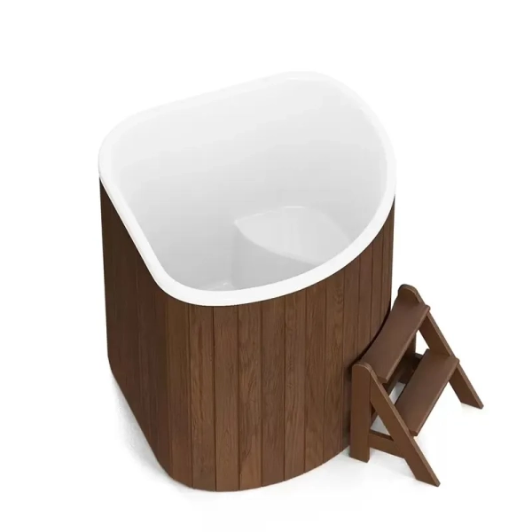 Купель PolarSpa CORNER SMALL 130 термоберёза тёмная. Фото № 1