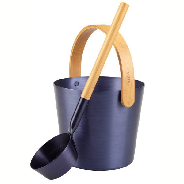 Ведро RENTO алюминиевое с бамбуковой ручкой, черника. Фото № 4