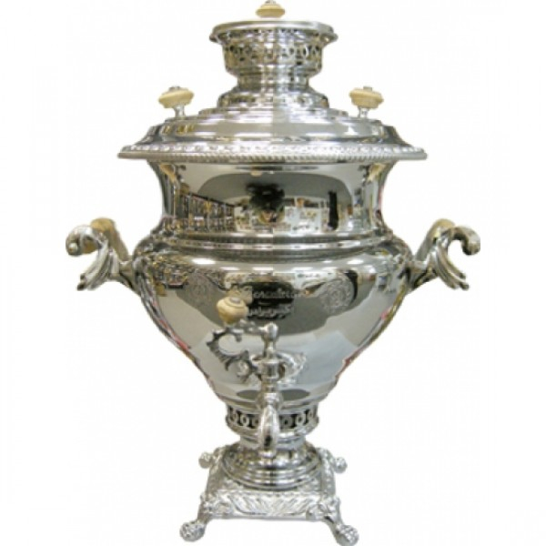 Самовар (C.2004/1) угольный 6л никель. Фото № 1