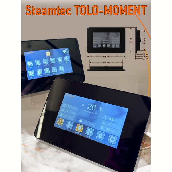 Парогенератор для сауны и хамама Steamtec TOLO MOMENT-180, 18 кВт, Black. Фото № 4